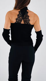 Canotta lupetto pizzo+manicotti H.