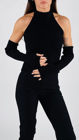 Canotta lupetto pizzo+manicotti H.