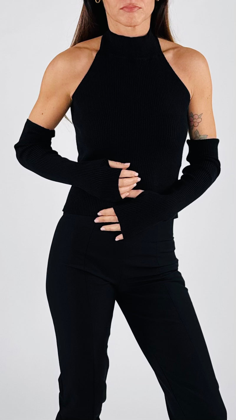 Canotta lupetto pizzo+manicotti H.