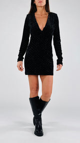 Abito V ciniglia microstrass K.