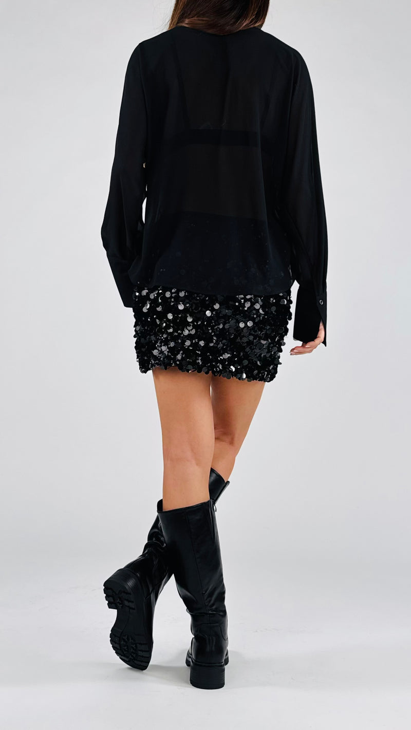 Abito georgette gonna paillettes K.