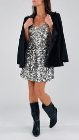 Abito sottoveste maxi pailletes H.