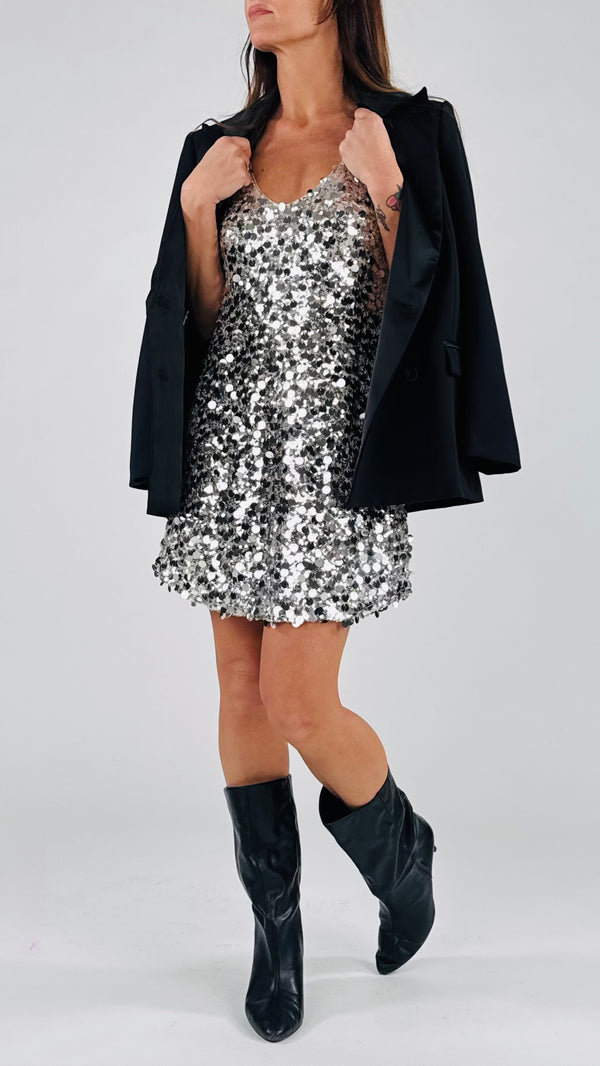 Abito sottoveste maxi pailletes H.