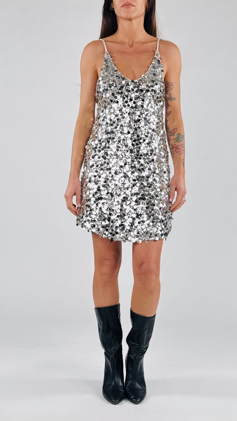 Abito sottoveste maxi pailletes H.