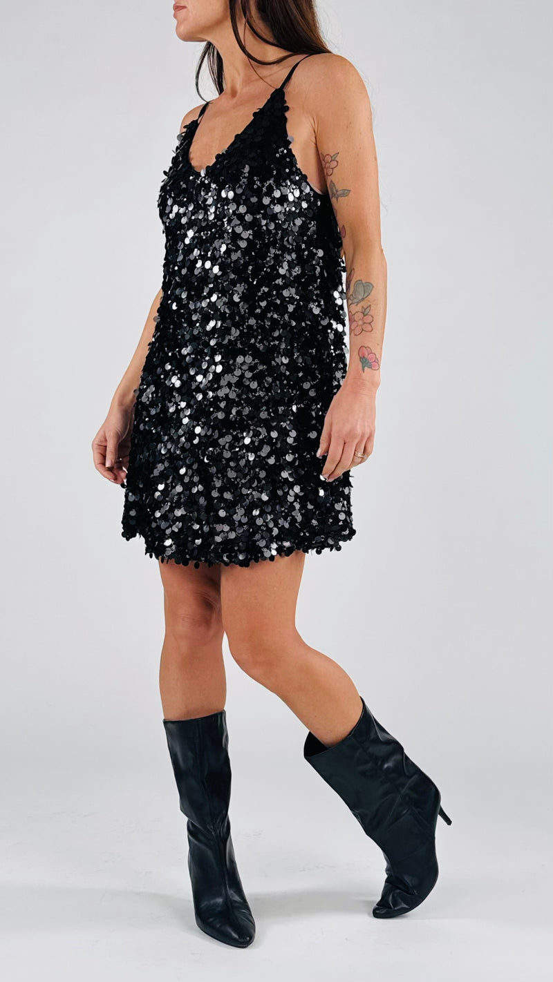Abito sottoveste maxi pailletes H.