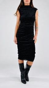 Abito lungo ciniglia microstrass K.