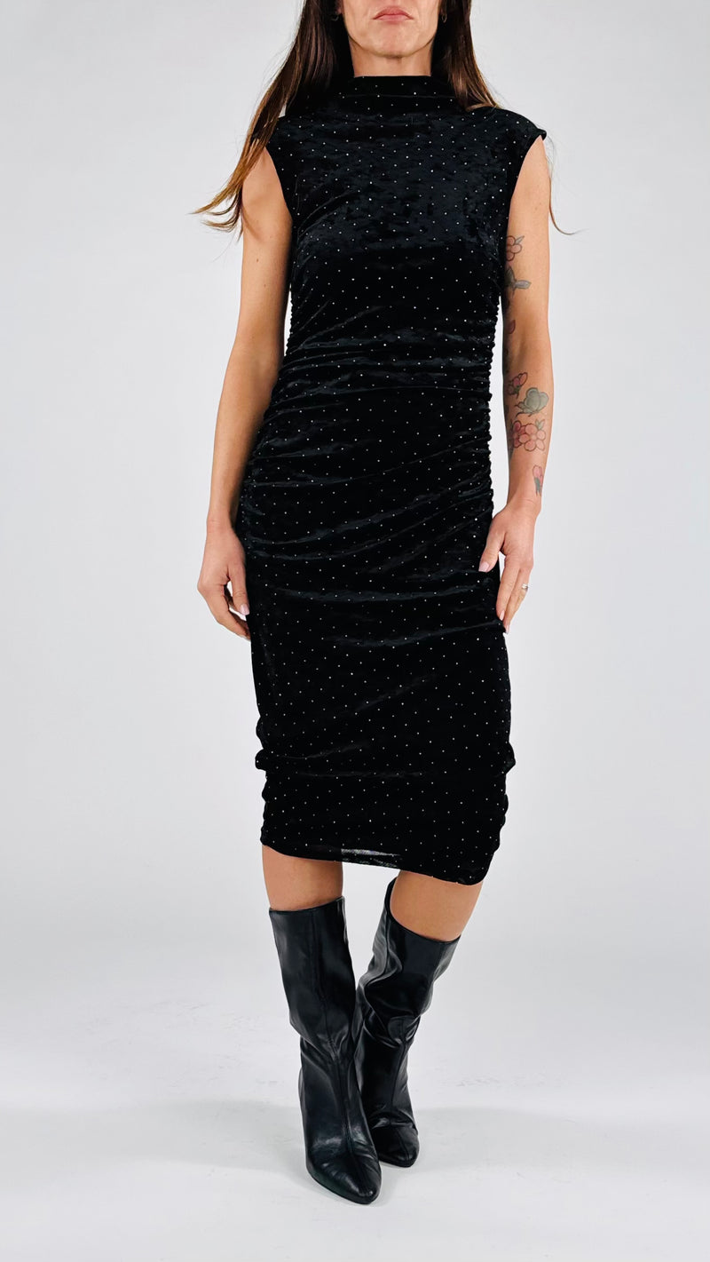 Abito lungo ciniglia microstrass K.