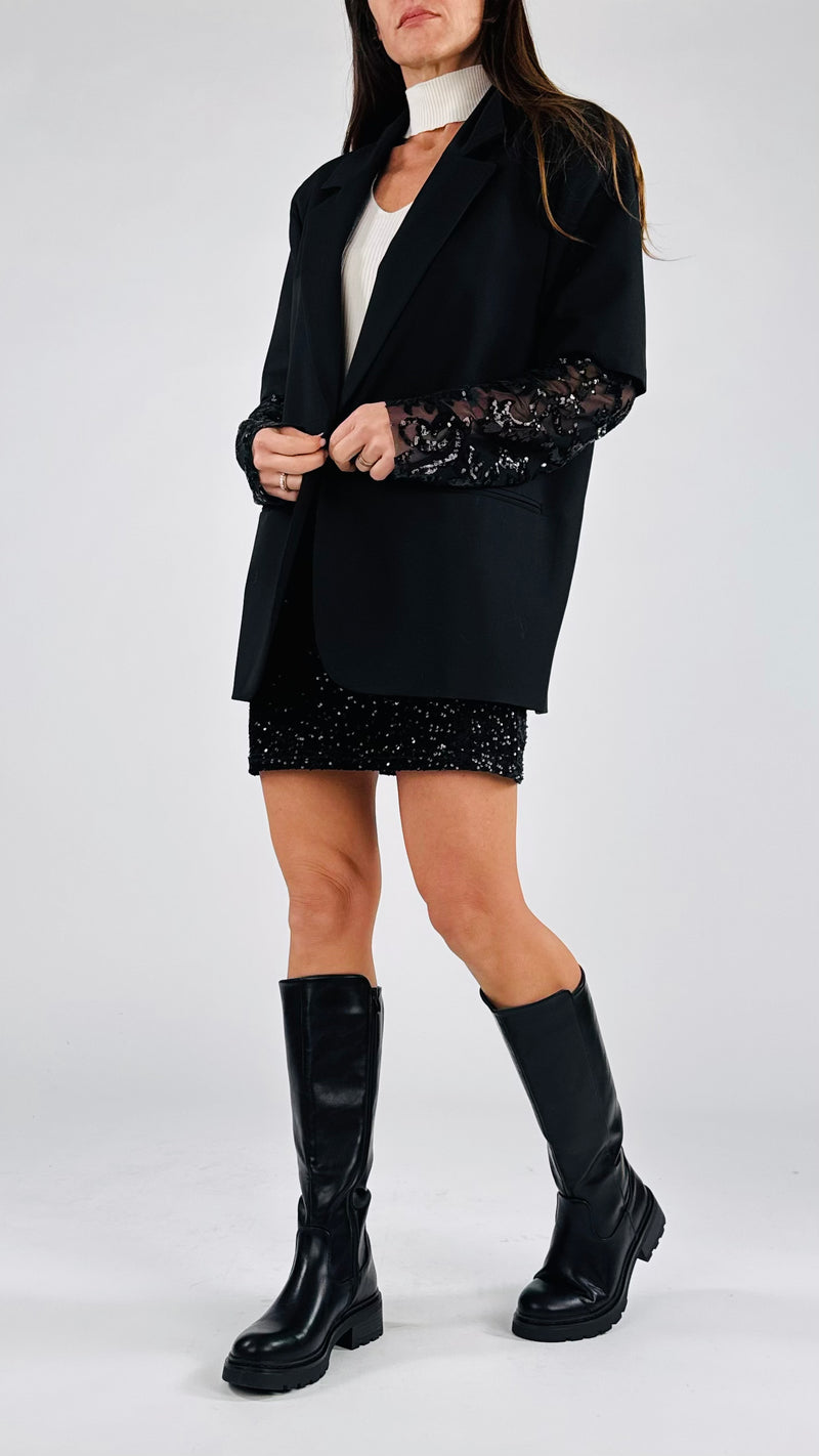 Giacca manica paillettes Vic.
