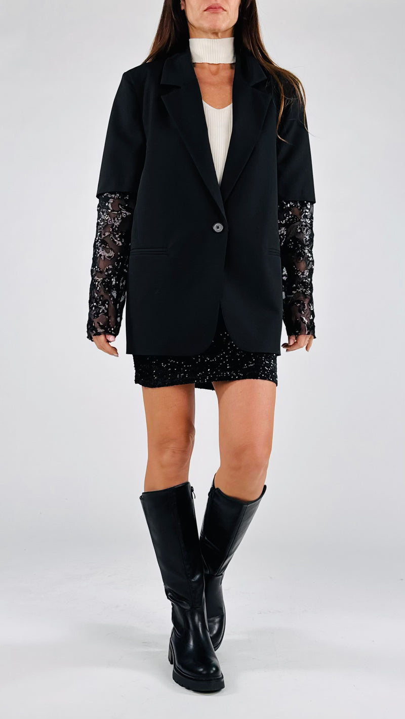 Giacca manica paillettes Vic.
