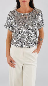 Maglia maxi paillettes H.