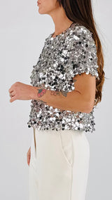 Maglia maxi paillettes H.