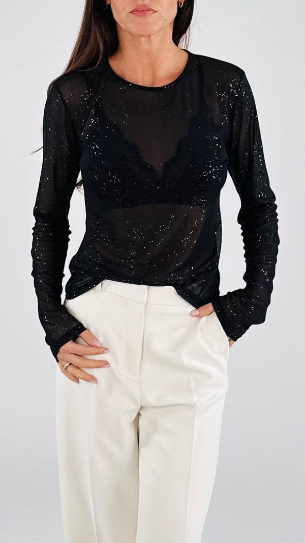 Maglia tulle micropaillettes K