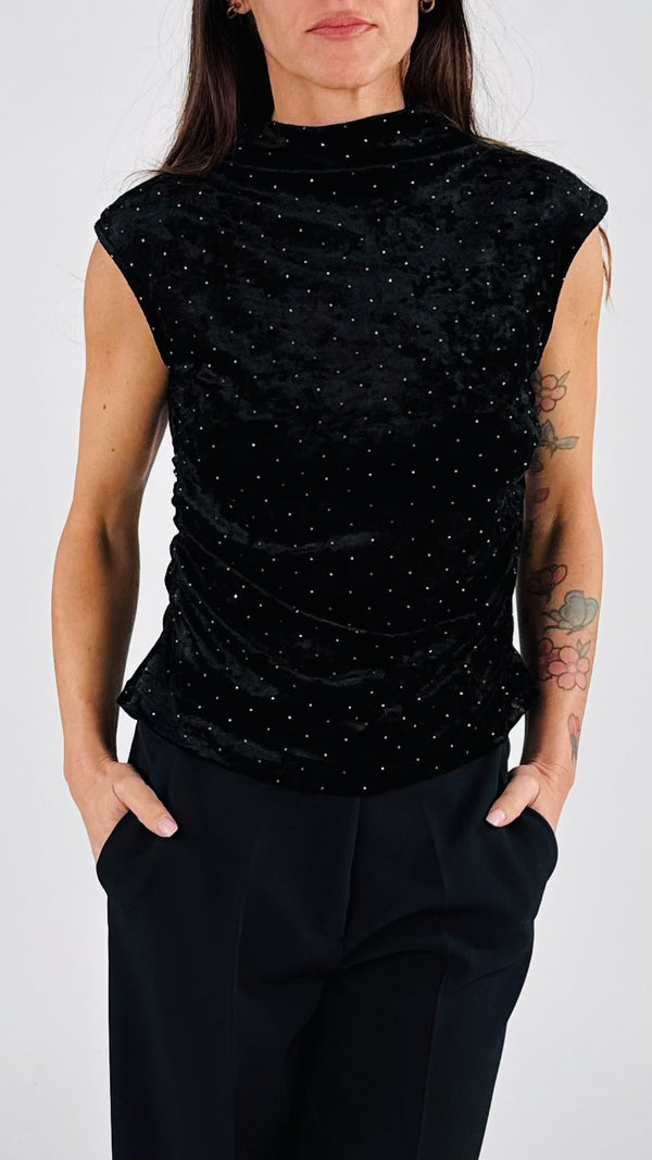 Canotta ciniglia microstrass K.