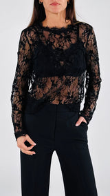 Camicina macramè fiori velluto T.