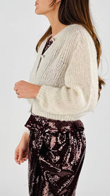 Mini cardigan bottoni strass Vic.