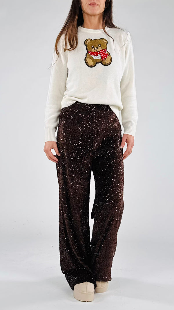 Pantalone ciniglia paillettes You