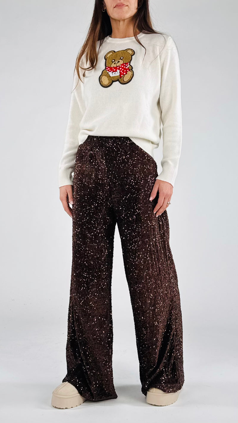 Pantalone ciniglia paillettes You
