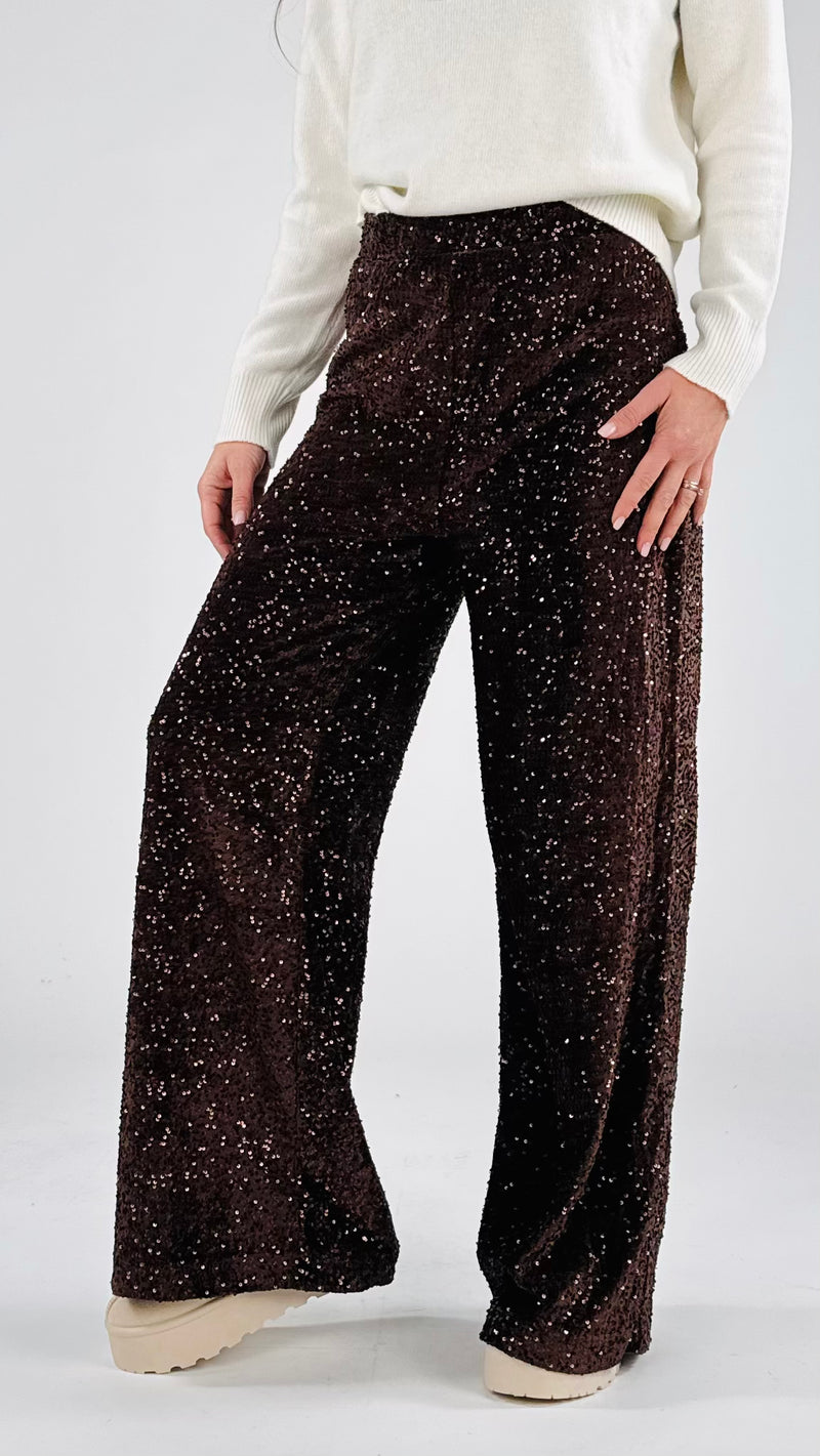 Pantalone ciniglia paillettes You