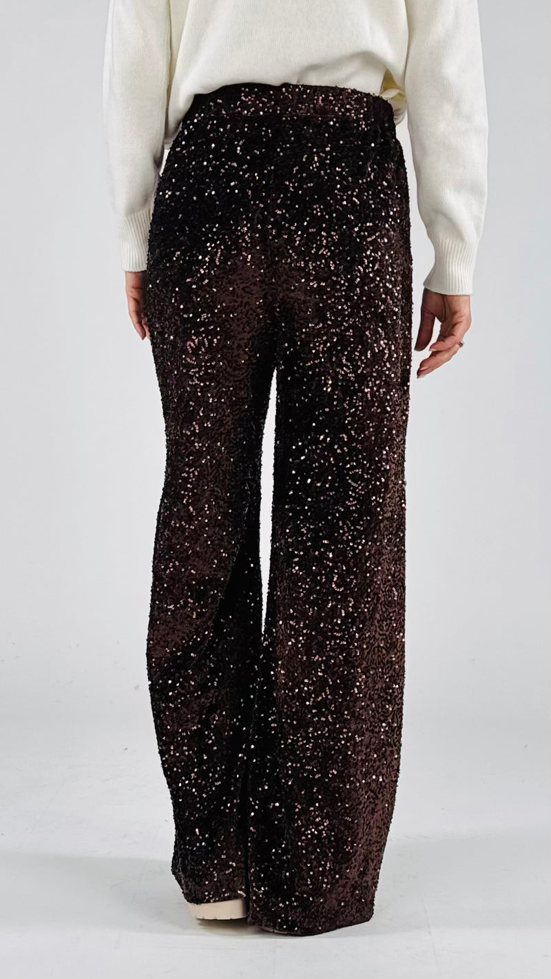 Pantalone ciniglia paillettes You