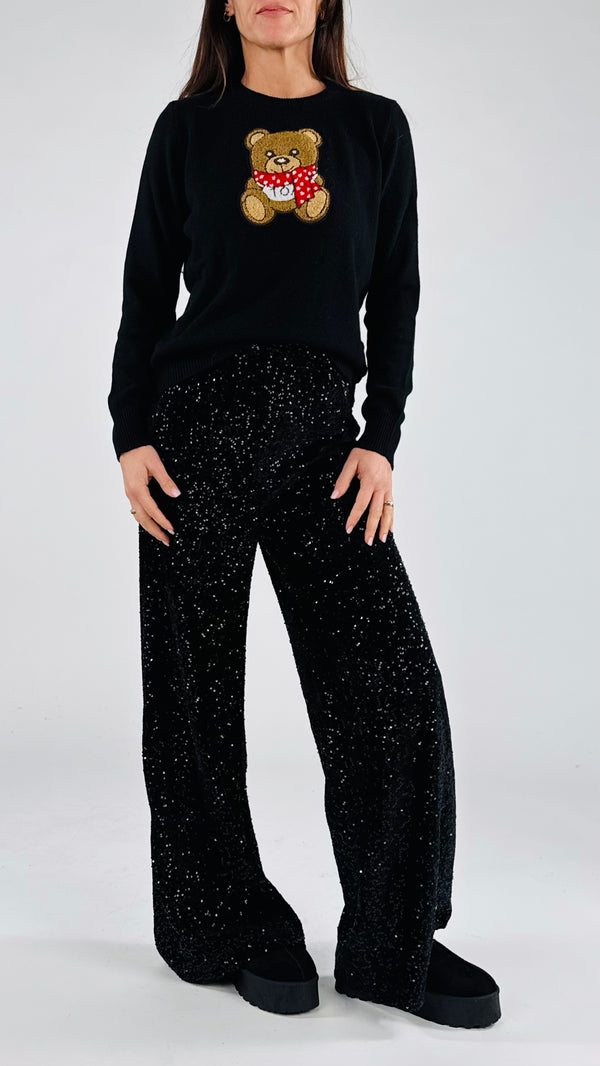 Pull patch orsetto sciarpa Vic.