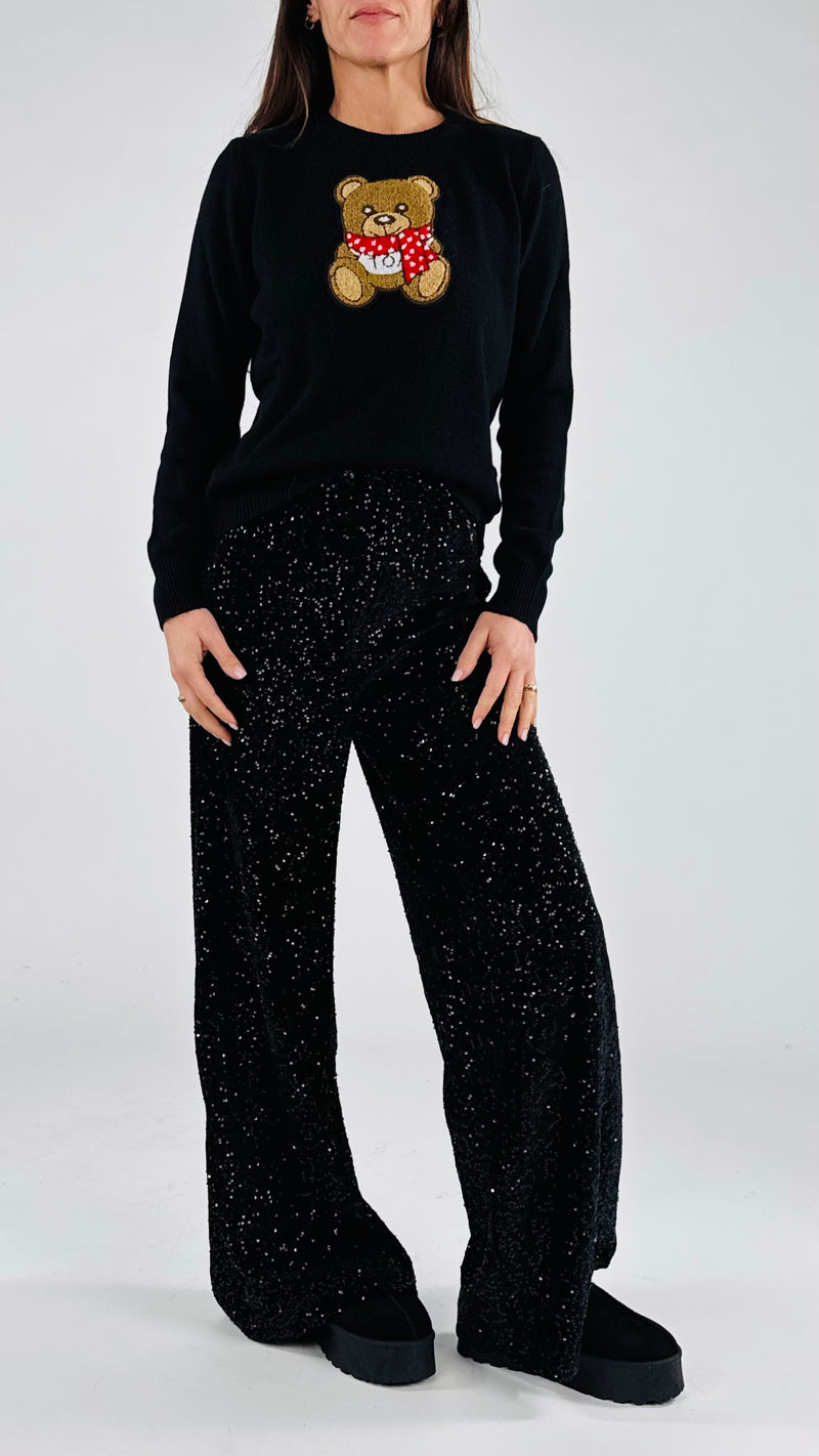 Pantalone ciniglia paillettes You