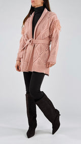 Cardigan traforo+frange You