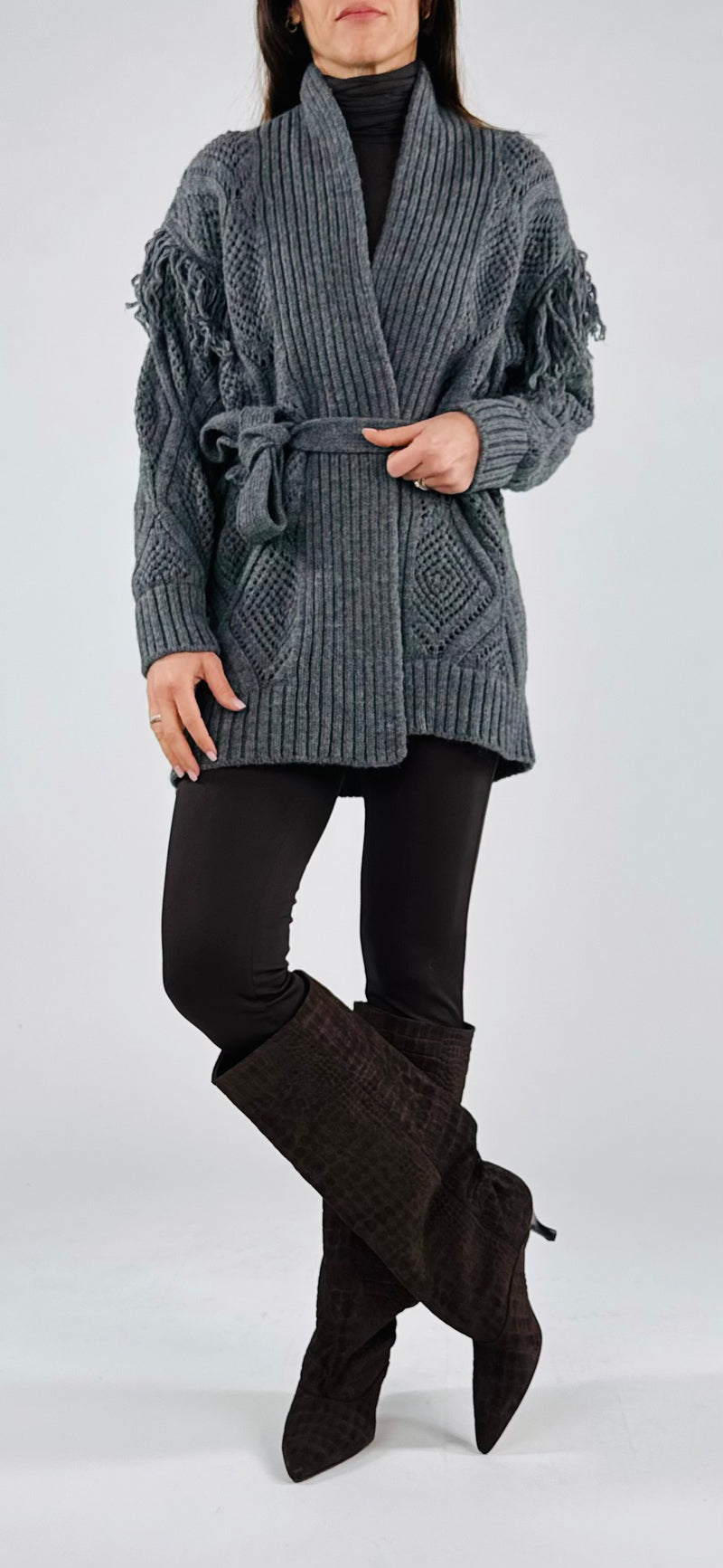 Cardigan traforo+frange You