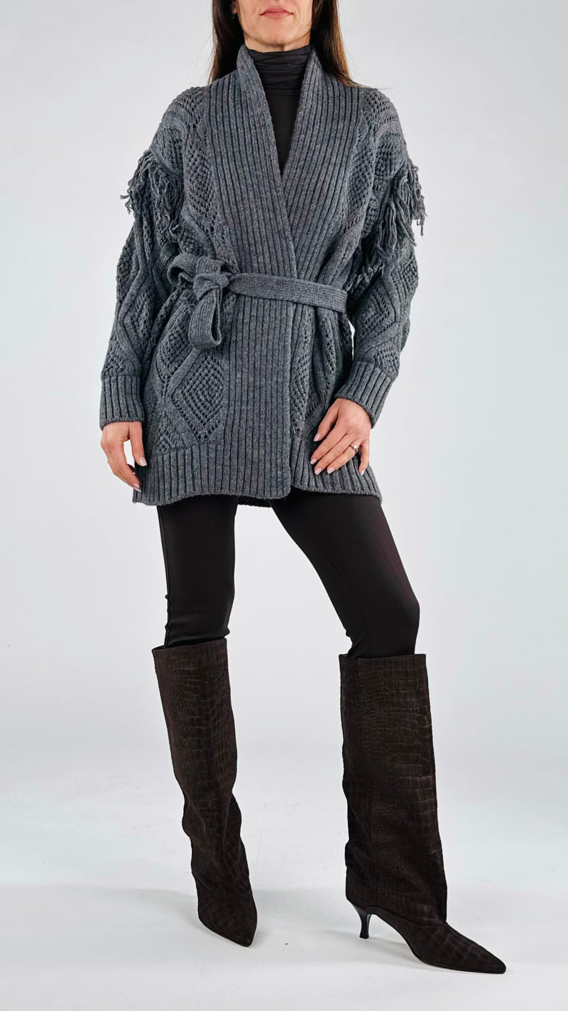Cardigan traforo+frange You