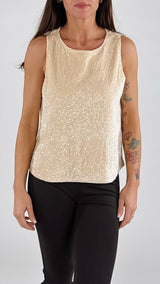 Top ciniglia paillettes You