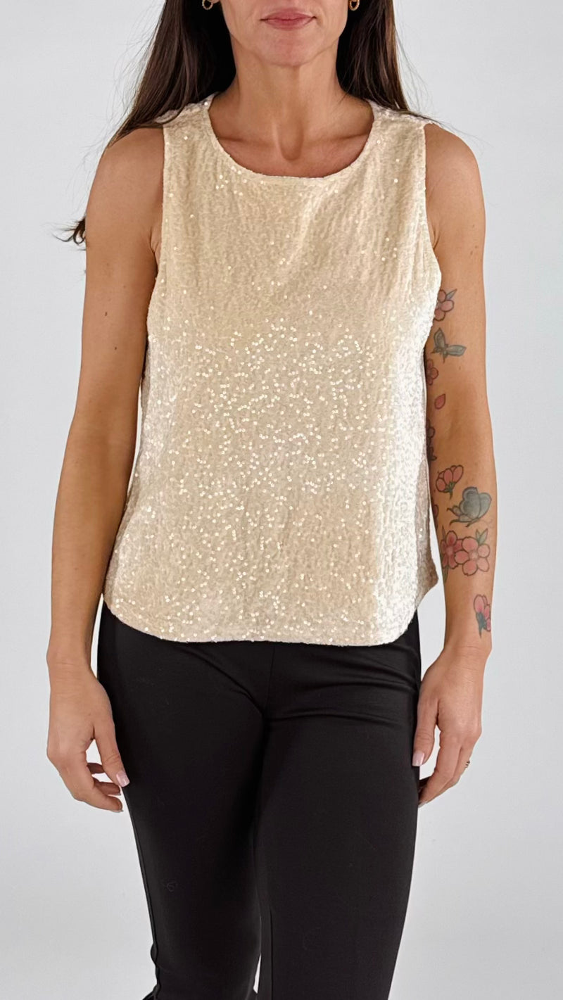 Top ciniglia paillettes You