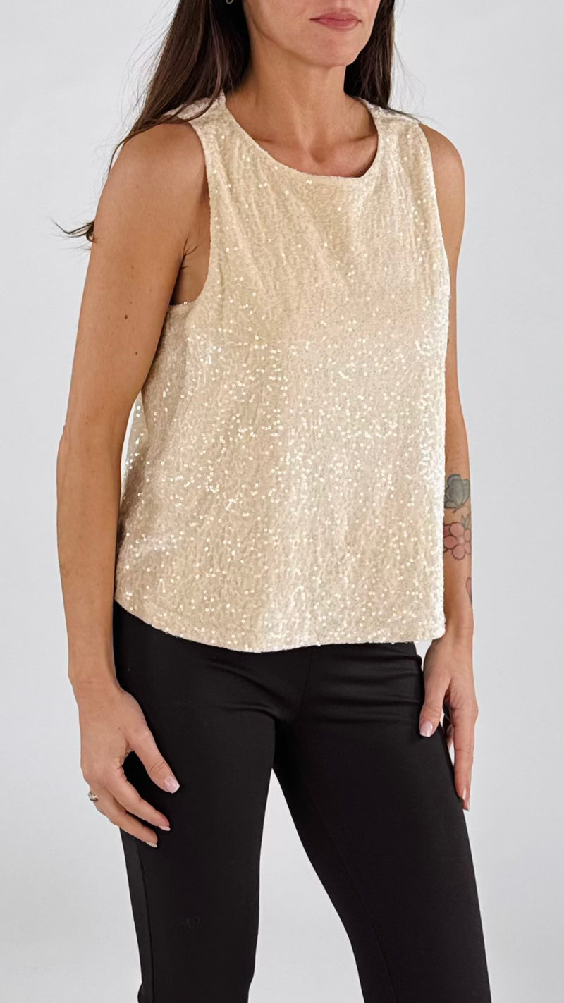 Top ciniglia paillettes You