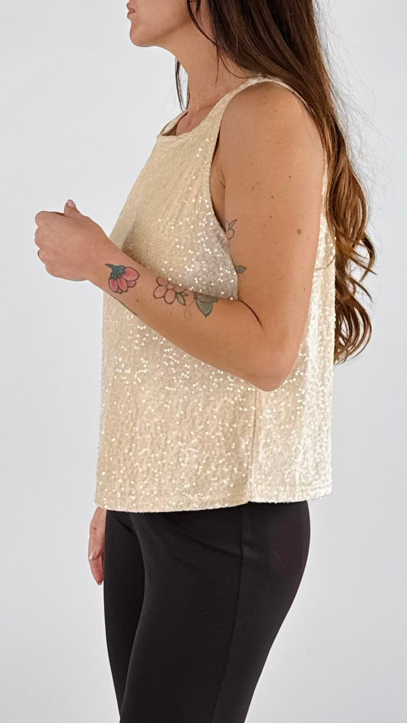 Top ciniglia paillettes You