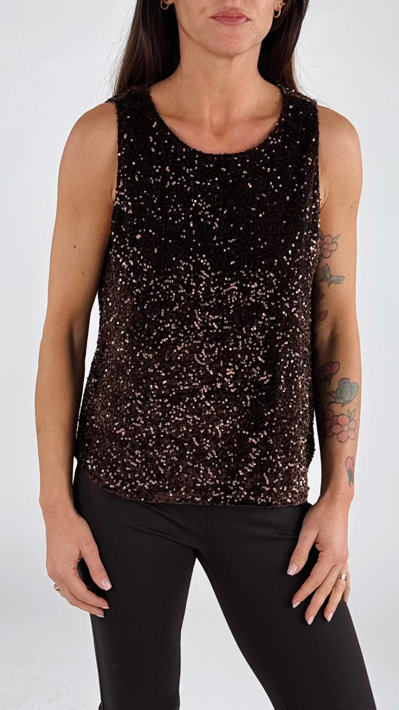 Top ciniglia paillettes You