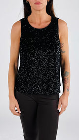 Top ciniglia paillettes You