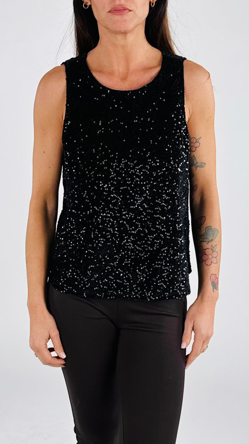 Top ciniglia paillettes You