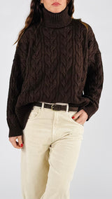 Pull dolcevita trecce T.