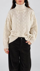 Pull dolcevita trecce T.