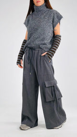 Pantalone cargo flanella T.