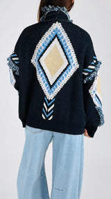 Cardigan jacquard losanga T.
