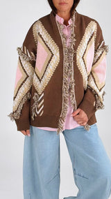Cardigan jacquard losanga T.