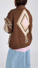 Cardigan jacquard losanga T.