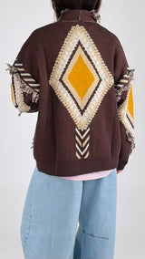 Cardigan jacquard losanga T.