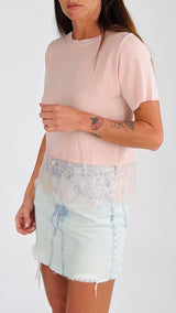 Maglia girocollo fondo pizzo K.