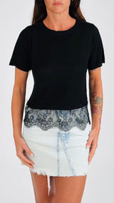 Maglia girocollo fondo pizzo K.