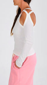 Maglia costina cut out intrecci Vic.