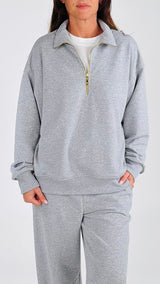 Felpa mezza zip T.