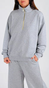 Felpa mezza zip T.