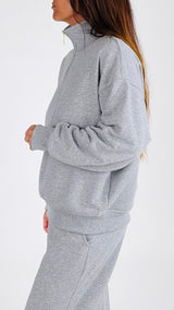Felpa mezza zip T.