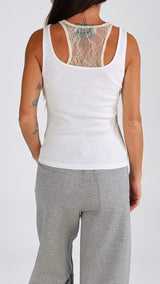 Canotta costina collo pizzo H.