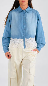 Camicia chambray macramè T.